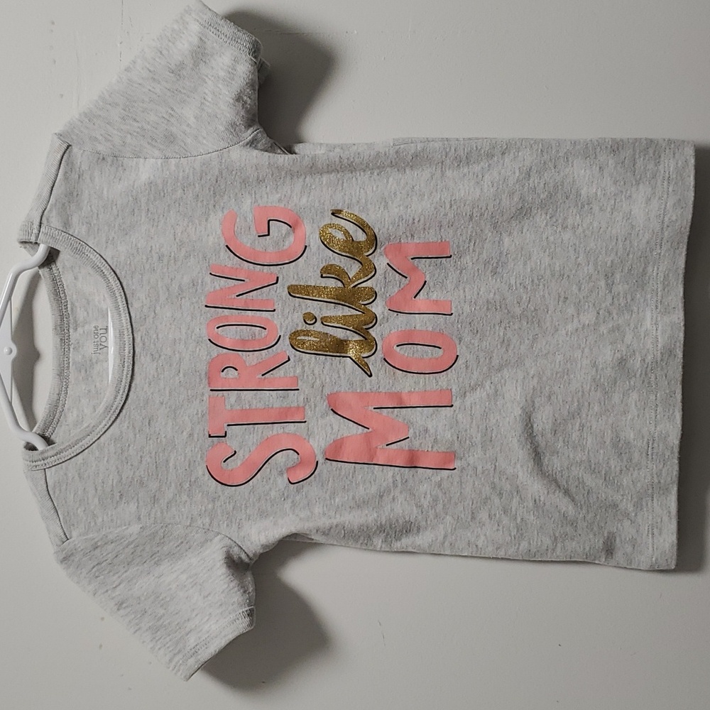 5T Just one you Carters shirt light Grey with salmon and gold writing